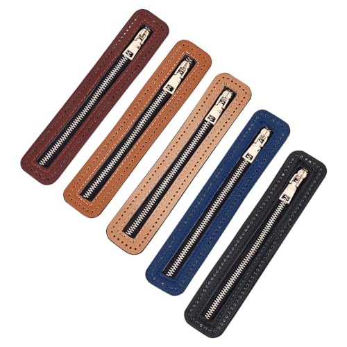 WADORN 5 Farben PU-Leder-Reißverschluss, Handtaschen-Näh-Reißverschlussrahmen Mit Loch, Rechteckiger Reißverschluss, Bulk-Coil-Reißverschluss, Fester Rahmen Für DIY-Taschen-Handwerkszubehör, 18x3.5 cm WADORN 5 Farben PU-Leder-Reißverschluss, Handtaschen-Näh-Reißverschlussrahmen Mit Loch, Rechteckiger Reißverschluss, Bulk-Coil-Reißverschluss, Fester Rahmen Für DIY-Taschen-Handwerkszubehör, 18x3.5 cm von WADORN