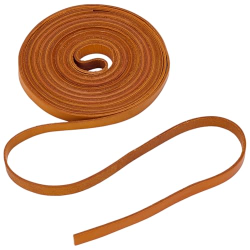 WADORN 5 M Flaches Echtlederband Zum Basteln, 10mm Echtes Leder Kuhfellstreifen Kordel Zum Flechten Flache Genarbte Lederstreifen Schnüre Für Herstellung DIY Schmuck Schokolade WADORN 5 M Flaches Echtlederband Zum Basteln, 10mm Echtes Leder Kuhfellstreifen Kordel Zum Flechten Flache Genarbte Lederstreifen Schnüre Für Herstellung DIY Schmuck Schokolade von WADORN