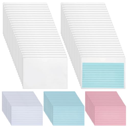 WADORN 50 Packung Karteikartentaschen Mit 60 bunten Karteikarten. Klebetaschen Mit Oben Offenem Etikettenhalter Aus Kunststoff Kartenhalter Zum Ordnen Und Schützen von Karten Fotos WADORN 50 Packung Karteikartentaschen Mit 60 bunten Karteikarten. Klebetaschen Mit Oben Offenem Etikettenhalter Aus Kunststoff Kartenhalter Zum Ordnen Und Schützen von Karten Fotos von WADORN