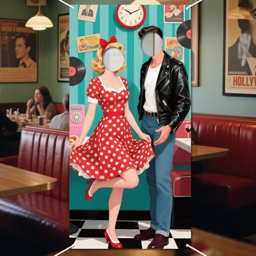 WADORN 50s Party Motto Fotobanner, 90x180cm 50'S Rock and Roll Foto Tür Hintergrund Requisiten Dekor Sock Hop Große Stoff Fotografie Hintergrund Party Supplies WADORN 50s Party Motto Fotobanner, 90x180cm 50'S Rock and Roll Foto Tür Hintergrund Requisiten Dekor Sock Hop Große Stoff Fotografie Hintergrund Party Supplies von WADORN