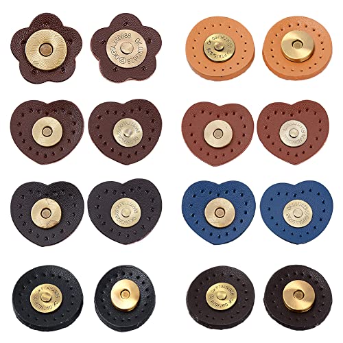 WADORN 6 Farbe 2 Stil PU-Leder Magnetverschluss Für Geldbörsen Runder Magnetischer Taschenverschluss Nähknopf Mit Aufbewahrungsbox Für Tragetasche Handtasche Geldbörsen Tasche Handwerk (Herz & Blume) WADORN 6 Farbe 2 Stil PU-Leder Magnetverschluss Für Geldbörsen Runder Magnetischer Taschenverschluss Nähknopf Mit Aufbewahrungsbox Für Tragetasche Handtasche Geldbörsen Tasche Handwerk (Herz & Blume) von WADORN