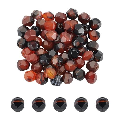 WADORN 60 Stück facettierte natürliche Achat-Perlenstränge, 6 mm Achat-Edelstein, lose Perlen, undurchsichtiger Edelstein, Rondelle, Abstandshalter für Bastelarbeiten, Schmuckherstellung, Halsketten WADORN 60 Stück facettierte natürliche Achat-Perlenstränge, 6 mm Achat-Edelstein, lose Perlen, undurchsichtiger Edelstein, Rondelle, Abstandshalter für Bastelarbeiten, Schmuckherstellung, Halsketten von WADORN