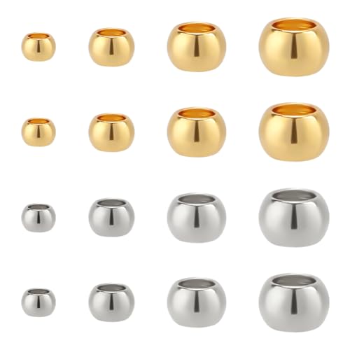 WADORN 800 Stück 2 Farben 304 Edelstahlrohr Quetschperlen, 1.5mm /2mm /2.5mm /3mm Rondelle Röhren Abstandshalterperlen Winzige Metallsäulenperlen Für Herstellung Schmuck Armbändern Ohrringen WADORN 800 Stück 2 Farben 304 Edelstahlrohr Quetschperlen, 1.5mm /2mm /2.5mm /3mm Rondelle Röhren Abstandshalterperlen Winzige Metallsäulenperlen Für Herstellung Schmuck Armbändern Ohrringen von WADORN