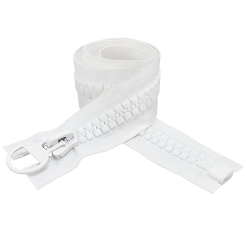 WADORN 80cm #20 Supergroße Trennende Riesenreißverschlüsse Aus Kunststoff Zum Nähen Robuste Riesige Trennjacke Aus Geformten Kunststoffreißverschlüssen Für Zelte Mäntel Bootsabdeckungen Weiß von WADORN