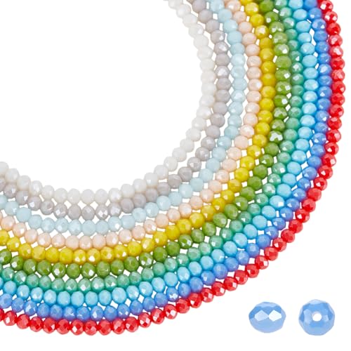 WADORN 840 Stück 10 Stränge 4mm Galvanisierte Glasrondelleperlen, 10 Farbe Facettierte Perlen Glänzend Plattiert Lose Abstandsperlen Undurchsichtige Kristallglasperlen Für Herstellung Halsketten WADORN 840 Stück 10 Stränge 4mm Galvanisierte Glasrondelleperlen, 10 Farbe Facettierte Perlen Glänzend Plattiert Lose Abstandsperlen Undurchsichtige Kristallglasperlen Für Herstellung Halsketten von WADORN