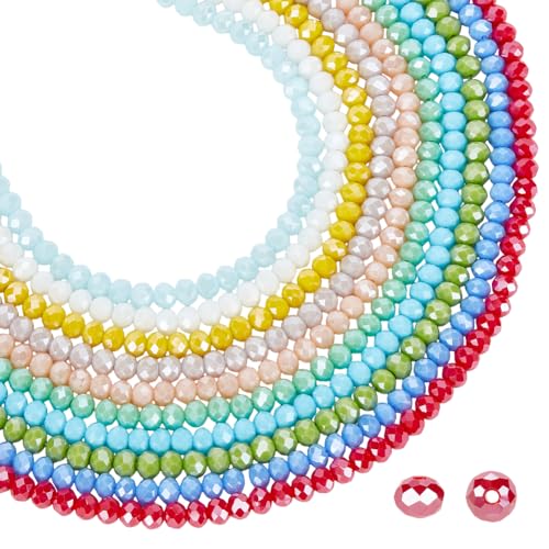 WADORN 840 Stück 10 Stränge 6mm Galvanisierte Glasrondelleperlen, 10 Farbe Facettierte Perlen Glänzend Plattiert Lose Abstandsperlen Undurchsichtige Kristallglasperlen Für Herstellung Halsketten WADORN 840 Stück 10 Stränge 6mm Galvanisierte Glasrondelleperlen, 10 Farbe Facettierte Perlen Glänzend Plattiert Lose Abstandsperlen Undurchsichtige Kristallglasperlen Für Herstellung Halsketten von WADORN