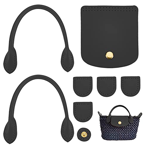 WADORN 8pcs Handtaschen-Strickpakete Aus PU-Leder, DIY-Häkeltaschenherstellung Strickset Einschließlich Taschengriffe Zum Annähen Druckknopf Taschenabdeckungen Herstellung von Umhängetaschen, Schwarz WADORN 8pcs Handtaschen-Strickpakete Aus PU-Leder, DIY-Häkeltaschenherstellung Strickset Einschließlich Taschengriffe Zum Annähen Druckknopf Taschenabdeckungen Herstellung von Umhängetaschen, Schwarz von WADORN