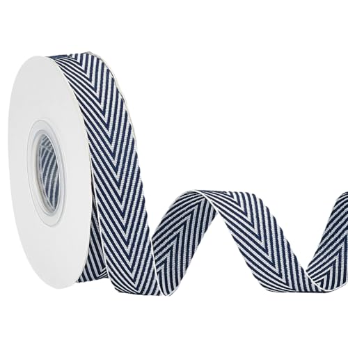 WADORN 9 m Blau Fischgrätenband, 15mm Breites Köperband Doppelseitiges Polyester Blau Weiß Gestreift Verzierungen Zubehör Für Heimwerker Basteln Nähen Kleidung Gürtel Hüte Geschenke WADORN 9 m Blau Fischgrätenband, 15mm Breites Köperband Doppelseitiges Polyester Blau Weiß Gestreift Verzierungen Zubehör Für Heimwerker Basteln Nähen Kleidung Gürtel Hüte Geschenke von WADORN