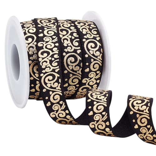 WADORN 9.14 m 15.5mm Elastisches Gewebtes Jacquardband Goldfarbener Floraler Ethnisch Bedruckter Boho Besatz Elastisches Band Floraler Nylon Nähbesatz Für DIY Bastel Verzierungskleidung Schwarz WADORN 9.14 m 15.5mm Elastisches Gewebtes Jacquardband Goldfarbener Floraler Ethnisch Bedruckter Boho Besatz Elastisches Band Floraler Nylon Nähbesatz Für DIY Bastel Verzierungskleidung Schwarz von WADORN