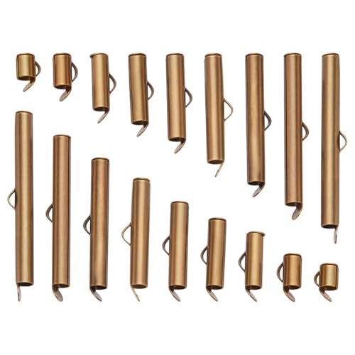 WADORN 90 Stück 9 Größen zum Aufschieben, 6–40 mm Messingrohr-Kugel-Perlen-Schieber, Crimpen, mehrsträngig, für Halsketten, Armbänder, Schmuckherstellung, Fundstücke für DIY-Perlenherstellung von WADORN