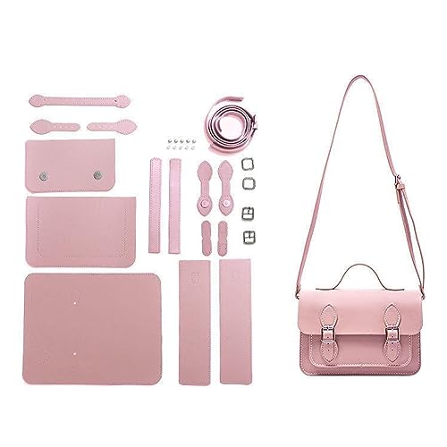 WADORN Bastelset Für Umhängetaschen Aus Leder, PU-Leder-Rucksack-Nähset, Handgefertigte Handtasche, Nähen Aller Materialien, Umhängetaschen-Herstellung, Zubehör, Geschenk, Rosa, 25x17x 9 cm WADORN Bastelset Für Umhängetaschen Aus Leder, PU-Leder-Rucksack-Nähset, Handgefertigte Handtasche, Nähen Aller Materialien, Umhängetaschen-Herstellung, Zubehör, Geschenk, Rosa, 25x17x 9 cm von WADORN