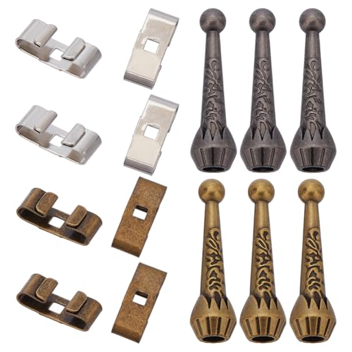 WADORN Bolo-Krawatten-Findungs-Set, 2 Farben, Eisen, Bolo-Krawattenschieber, Musterverschlüsse, Antik-Bronze, Silber, Bolo-Krawattenspitzen, Ersatz-Endkappe mit Legierungskordelende für Bolo-Krawatten WADORN Bolo-Krawatten-Findungs-Set, 2 Farben, Eisen, Bolo-Krawattenschieber, Musterverschlüsse, Antik-Bronze, Silber, Bolo-Krawattenspitzen, Ersatz-Endkappe mit Legierungskordelende für Bolo-Krawatten von WADORN