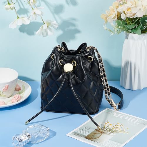 WADORN DIY Bausatz Zur Herstellung Einer Beuteltasche Aus PU Leder Handgefertigte Umhängetasche Näh Und Stricksets Materialien Zur Handtaschenherstellung Zubehör Für Die Herstellung, Schwarz von WADORN