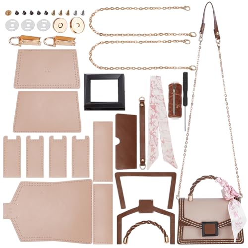 WADORN DIY Fashion Lady Top Handle Schultertasche Herstellungsset Kunstleder Handgefertigtes Set Zum Nähen von Ledertaschen Damen Umhängetaschen DIY Kit Zur Taschenherstellung, Misty Rose WADORN DIY Fashion Lady Top Handle Schultertasche Herstellungsset Kunstleder Handgefertigtes Set Zum Nähen von Ledertaschen Damen Umhängetaschen DIY Kit Zur Taschenherstellung, Misty Rose von WADORN