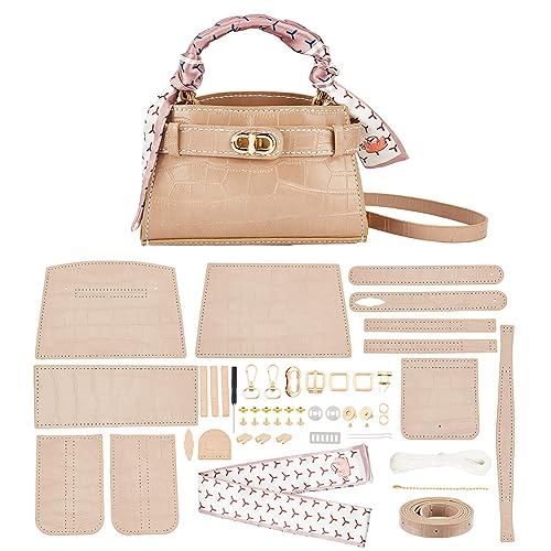 WADORN DIY-Handtaschen-Herstellungsset, PU-Leder-Crossbody-Geldbörsen-Herstellungsset, Handnähen, Umhängetasche, Komplettes Materialset, Handgefertigte Tragetasche, alle Materialien Und Zubehör, Khaki von WADORN