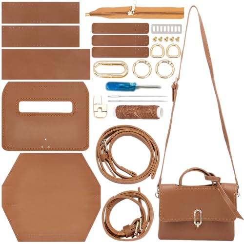 WADORN DIY Kits Zur Herstellung von Umhängetaschen Nähset Für Schultertaschen Aus PU Leder, Handgefertigtes Handtaschen Herstellungszubehör Für Geschenk Weihnachten Valentinstag Feiertagen, Kamel WADORN DIY Kits Zur Herstellung von Umhängetaschen Nähset Für Schultertaschen Aus PU Leder, Handgefertigtes Handtaschen Herstellungszubehör Für Geschenk Weihnachten Valentinstag Feiertagen, Kamel von WADORN