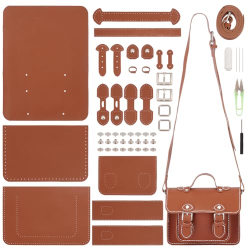 WADORN DIY Lederhandtaschen-Herstellungsset, PU-Leder-Kuriertaschen-Herstellungsset DIY-Set Zum Aufnähen von PU-Leder-Schulranzen-Herstellungssets Für Weihnachten, Mädchen, 19.5x18.5x9 cm, Schokolade WADORN DIY Lederhandtaschen-Herstellungsset, PU-Leder-Kuriertaschen-Herstellungsset DIY-Set Zum Aufnähen von PU-Leder-Schulranzen-Herstellungssets Für Weihnachten, Mädchen, 19.5x18.5x9 cm, Schokolade von WADORN