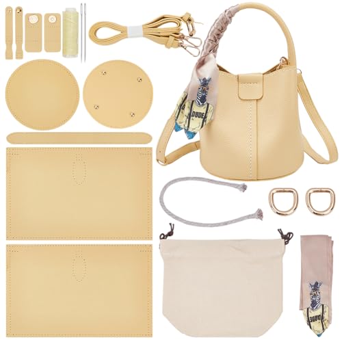 WADORN DIY Nähset Für Beuteltaschen Aus Kunstleder Set Zur Herstellung von Handtaschen Für Damen Kunstleder Clutch Zubehör Zum Selbermachen Handgefertigte Taschen 17x10x12cm Beige WADORN DIY Nähset Für Beuteltaschen Aus Kunstleder Set Zur Herstellung von Handtaschen Für Damen Kunstleder Clutch Zubehör Zum Selbermachen Handgefertigte Taschen 17x10x12cm Beige von WADORN