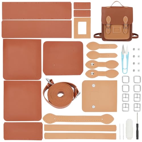 WADORN DIY Rucksack-Taschen-Herstellungsset Aus PU-Leder, Leder-Schultertasche, Komplettes Nähset, Handgefertigtes Ledermuster, Handtasche, Nähen Aller Materialien, Lederhandwerk, Dunkelbraun WADORN DIY Rucksack-Taschen-Herstellungsset Aus PU-Leder, Leder-Schultertasche, Komplettes Nähset, Handgefertigtes Ledermuster, Handtasche, Nähen Aller Materialien, Lederhandwerk, Dunkelbraun von WADORN