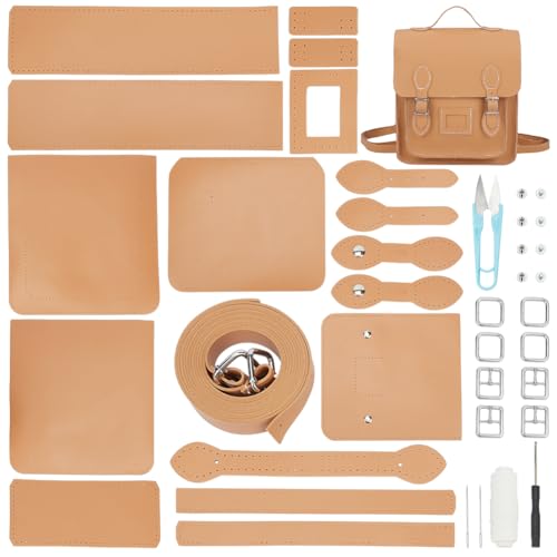 WADORN DIY Rucksack-Taschen-Herstellungsset Aus PU-Leder, Leder-Schultertasche, Komplettes Nähset, Handgefertigtes Ledermuster, Handtasche, Nähen Aller Materialien, Lederhandwerk, Hellbraun WADORN DIY Rucksack-Taschen-Herstellungsset Aus PU-Leder, Leder-Schultertasche, Komplettes Nähset, Handgefertigtes Ledermuster, Handtasche, Nähen Aller Materialien, Lederhandwerk, Hellbraun von WADORN