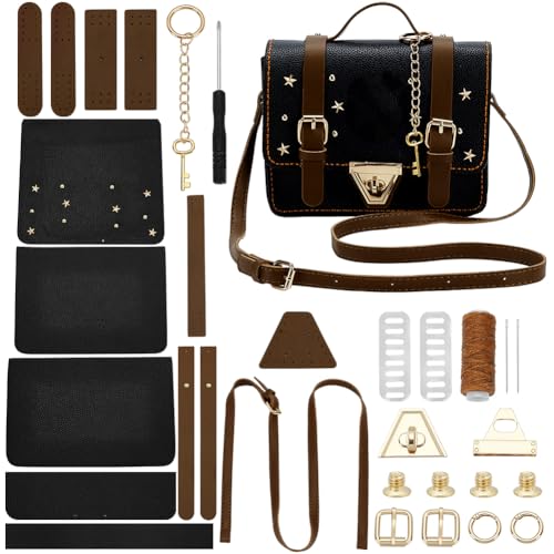 WADORN DIY Set Zur Herstellung Einer Umhängetasche Aus PU-Leder, Umhängetasche Aus PU-Leder Handgefertigtes Zubehör Zum Herstellen von DIY-Basteltaschen Für Frauen, Schwarz WADORN DIY Set Zur Herstellung Einer Umhängetasche Aus PU-Leder, Umhängetasche Aus PU-Leder Handgefertigtes Zubehör Zum Herstellen von DIY-Basteltaschen Für Frauen, Schwarz von WADORN