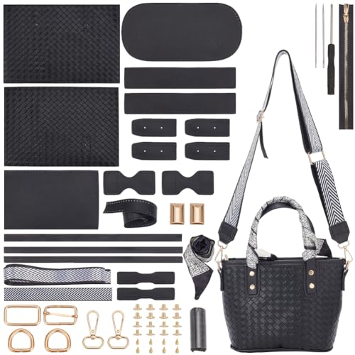WADORN DIY Set Zur Herstellung von Umhängetaschen Aus PU Leder, DIY Material Für Die Herstellung von Schultertaschen Aus Leder Und Seidenband Werkzeugset Zur Herstellung von Umhängetaschen, Schwarz WADORN DIY Set Zur Herstellung von Umhängetaschen Aus PU Leder, DIY Material Für Die Herstellung von Schultertaschen Aus Leder Und Seidenband Werkzeugset Zur Herstellung von Umhängetaschen, Schwarz von WADORN