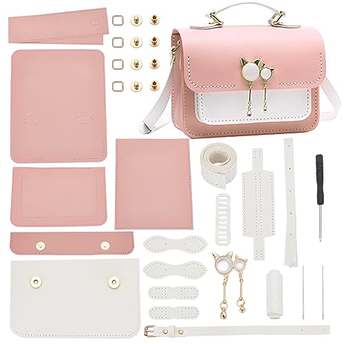 WADORN DIY-Set Zur Herstellung von Umhängetaschen Aus PU-Leder, Handgefertigte Näh-Umhängetasche, Herstellung Aller Materialien Mit Anleitung, Zubehör Für Die von Lederhandtaschen, 19x6x15 cm, Rosa WADORN DIY-Set Zur Herstellung von Umhängetaschen Aus PU-Leder, Handgefertigte Näh-Umhängetasche, Herstellung Aller Materialien Mit Anleitung, Zubehör Für Die von Lederhandtaschen, 19x6x15 cm, Rosa von WADORN