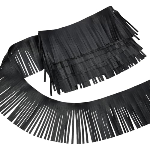 WADORN Fransenborte aus PU-Leder, 10,2 cm, Kunstleder, zum Nähen, Quasten, Tanzrock, doppelseitig, Quaste, Franseneinfassung, Band für DIY, Kleidung, Tasche, Nähen, Handwerk, Verzierung von WADORN