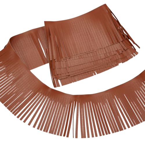 WADORN Fransenborte aus PU-Leder, 10,2 cm, Kunstleder, zum Nähen, Quasten, Tanzrock, doppelseitig, Quaste, Franseneinfassung, Band für DIY, Kleidung, Tasche, Nähen, Handwerk, Verzierung von WADORN