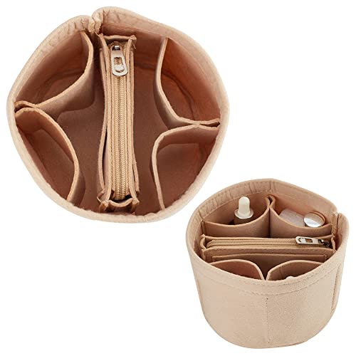 WADORN Geldbörseneinsatz Aus Filz, Handtascheneinsatz Für LV Cannes Runder Eimertaschen-Organizer Tonnenförmiger Taschen-Organizer Tasche In Tasche Inneneinsatz Zubehör Für Eimer-Make-Up Tasche, Beige WADORN Geldbörseneinsatz Aus Filz, Handtascheneinsatz Für LV Cannes Runder Eimertaschen-Organizer Tonnenförmiger Taschen-Organizer Tasche In Tasche Inneneinsatz Zubehör Für Eimer-Make-Up Tasche, Beige von WADORN