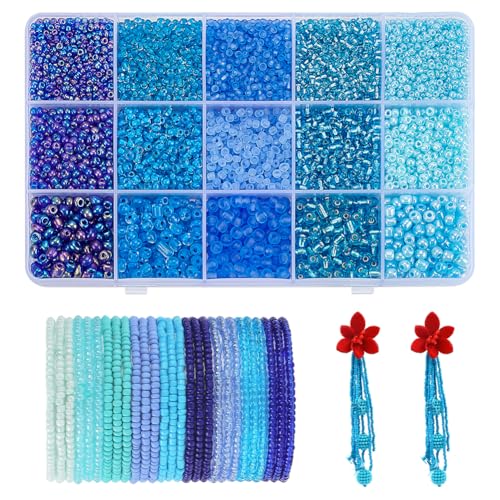 WADORN Glasperlen, 1,5–4 mm, kleine Pony-Abstandshalter, lose Perlen, bunt, winzige, runde Mini-Perlen, Großpackung für Anhänger, Armbänder, Halsketten, Ohrringe, Schmuck, Basteln, 6530 Stück, 15 WADORN Glasperlen, 1,5–4 mm, kleine Pony-Abstandshalter, lose Perlen, bunt, winzige, runde Mini-Perlen, Großpackung für Anhänger, Armbänder, Halsketten, Ohrringe, Schmuck, Basteln, 6530 Stück, 15 von WADORN