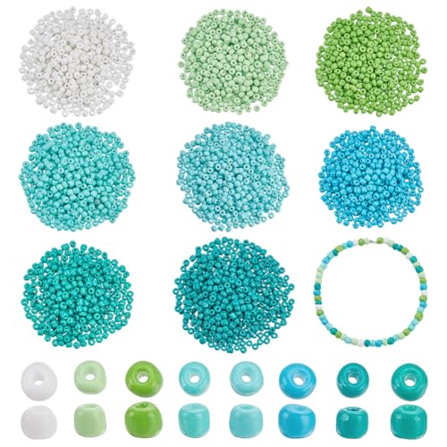 WADORN Glasperlen in 8 Farben, 4 mm, bunt, kleine Pony, kleine Abstandshalter, lose Taille, Rocailles, Großpackung für DIY-Armbänder, Halsketten, Ohrringe, Schmuck, Basteln, Frühling, Sommer WADORN Glasperlen in 8 Farben, 4 mm, bunt, kleine Pony, kleine Abstandshalter, lose Taille, Rocailles, Großpackung für DIY-Armbänder, Halsketten, Ohrringe, Schmuck, Basteln, Frühling, Sommer von WADORN