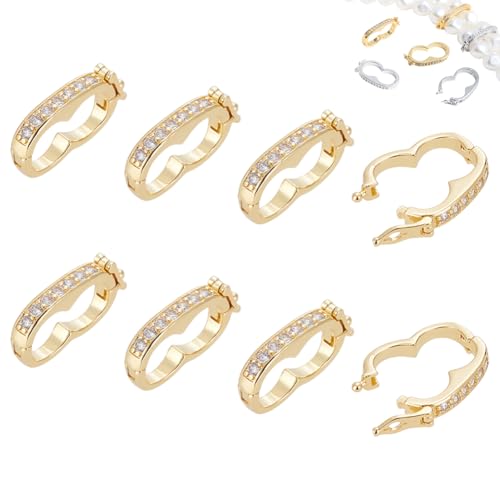 WADORN Halsketten-Kürzer aus Messing, kubischer Zirkonia, Erdnuss-Perlen-Klick-Verschluss mit sicherem Verschluss, Ständer, Verkürzer zum Öffnen, für Bastelarbeiten, goldfarben, 8 Stück WADORN Halsketten-Kürzer aus Messing, kubischer Zirkonia, Erdnuss-Perlen-Klick-Verschluss mit sicherem Verschluss, Ständer, Verkürzer zum Öffnen, für Bastelarbeiten, goldfarben, 8 Stück von WADORN