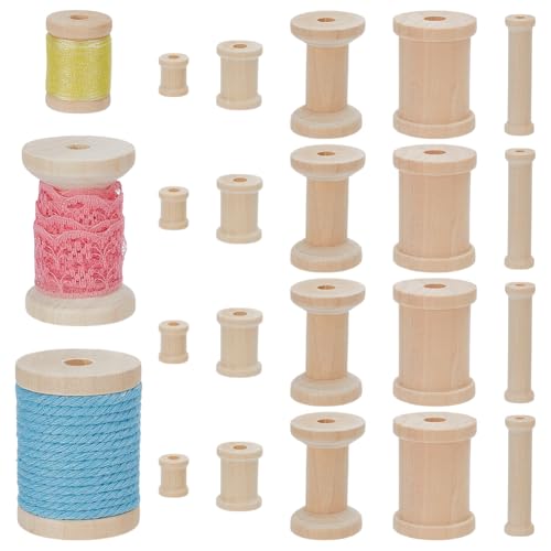 WADORN Holzspulen für Bastelarbeiten, 1,5 - 5 cm, unlackierte Holzspule, Drahtwebspulen, leere Nähspulen, Stickgarn, Spule für Nähmaschinen, Drahtfaden, Schnur, Projekte, 20 Stück WADORN Holzspulen für Bastelarbeiten, 1,5 - 5 cm, unlackierte Holzspule, Drahtwebspulen, leere Nähspulen, Stickgarn, Spule für Nähmaschinen, Drahtfaden, Schnur, Projekte, 20 Stück von WADORN