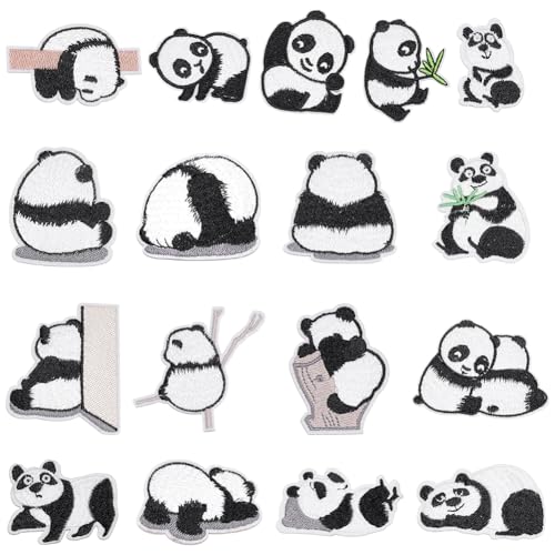 WADORN Panda-Aufnäher zum Aufbügeln, 17 Stile, niedlicher Panda, bestickt, Tiere, zum Aufbügeln oder Aufnähen, Applikation für DIY, Nähen, dekorative Kleidungsstücke, Kleider, Rucksack, Jeans, Schuhe WADORN Panda-Aufnäher zum Aufbügeln, 17 Stile, niedlicher Panda, bestickt, Tiere, zum Aufbügeln oder Aufnähen, Applikation für DIY, Nähen, dekorative Kleidungsstücke, Kleider, Rucksack, Jeans, Schuhe von WADORN