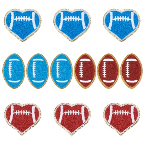 WADORN Rugby-Aufnäher zum Aufbügeln, 4 Stile, goldene Kanten, Fußball, bestickte Flicken, Sport, zum Aufbügeln oder Aufnähen, Applikation für DIY, Nähen, dekorative Kleidung, Rucksack, Jeans, Schuhe von WADORN