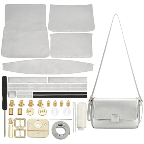 WADORN Set Zur Herstellung Einer Umhängetasche Aus PU Leder, DIY Handgefertigte Schultertasche Handtasche Nähen Herstellungsmaterialien Set Für Handarbeit Geldbörse Taschenherstellung, Grau WADORN Set Zur Herstellung Einer Umhängetasche Aus PU Leder, DIY Handgefertigte Schultertasche Handtasche Nähen Herstellungsmaterialien Set Für Handarbeit Geldbörse Taschenherstellung, Grau von WADORN