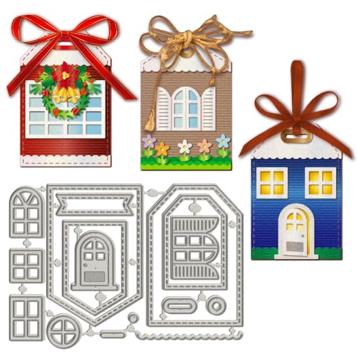 WADORN Stanzformen Für Geschenkkartentüten Mit Metallhaus Motiv Stanzformen Mit Fenster Und Haus Geschenk Tragetasche Karbonstahl Schnittschablonen Für Handgefertigten Geschenkpapierhalter Album WADORN Stanzformen Für Geschenkkartentüten Mit Metallhaus Motiv Stanzformen Mit Fenster Und Haus Geschenk Tragetasche Karbonstahl Schnittschablonen Für Handgefertigten Geschenkpapierhalter Album von WADORN