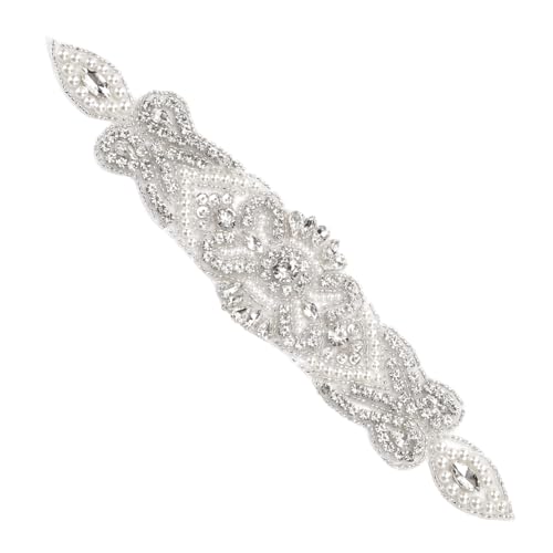 WADORN Strass-Perlen-Applikation, Braut Schärpe Diamant Gürtel Eisen Auf Silber Kristall Hochzeit Stirnband Kleid Applikation DIY Nähen Auf Applikation Für Kleid Kopfbedeckungen Schuhe, 25x5 cm WADORN Strass-Perlen-Applikation, Braut Schärpe Diamant Gürtel Eisen Auf Silber Kristall Hochzeit Stirnband Kleid Applikation DIY Nähen Auf Applikation Für Kleid Kopfbedeckungen Schuhe, 25x5 cm von WADORN