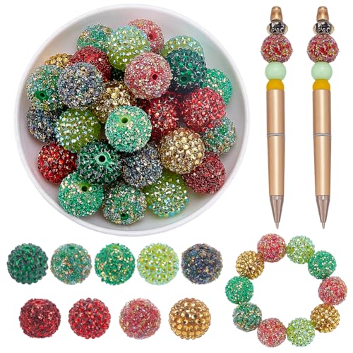 WADORN Strass-Perlen für Schmuckherstellung, 19,5 mm, 20 mm, 21 mm, glänzende, runde Discokugel-Perlen für Stifte, bunt, glitzernde Diamanten, Abstandshalter für Armband, Baseball, Halskette, Handwerk WADORN Strass-Perlen für Schmuckherstellung, 19,5 mm, 20 mm, 21 mm, glänzende, runde Discokugel-Perlen für Stifte, bunt, glitzernde Diamanten, Abstandshalter für Armband, Baseball, Halskette, Handwerk von WADORN