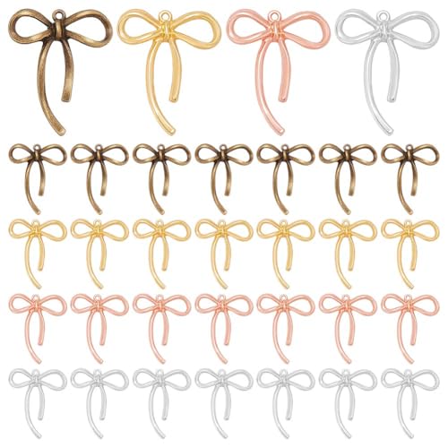 WADORN Tibetische Schleifen-Anhänger, Legierung, Fliege, Charms, Großpackung mit Schleife, für Schmuckherstellung, Armband, Halskette, Ohrringe, Bastelzubehör, 140 Stück WADORN Tibetische Schleifen-Anhänger, Legierung, Fliege, Charms, Großpackung mit Schleife, für Schmuckherstellung, Armband, Halskette, Ohrringe, Bastelzubehör, 140 Stück von WADORN