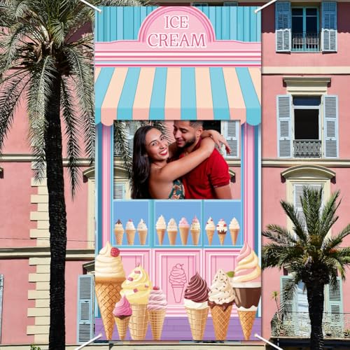 WADORN Türbanner Mit Foto Im Hintergrund „Ice Cream Shoppe“ Eiscreme Thema Großer Stoff Fototür Hintergrund Requisiten Dekor Eiscreme Gesicht In Loch Foto Hintergrund Party Zubehör 90x180cm WADORN Türbanner Mit Foto Im Hintergrund „Ice Cream Shoppe“ Eiscreme Thema Großer Stoff Fototür Hintergrund Requisiten Dekor Eiscreme Gesicht In Loch Foto Hintergrund Party Zubehör 90x180cm von WADORN