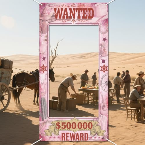 WADORN Wanted Poster Thema Party Dekoration Hintergrund, 180x90cm Große Banner Hintergründe Mit Western Cowboy Cowgirl Wanted Schild Fotografie Hintergrund Für Eine Wilde Rustikale Geburtstagsparty von WADORN
