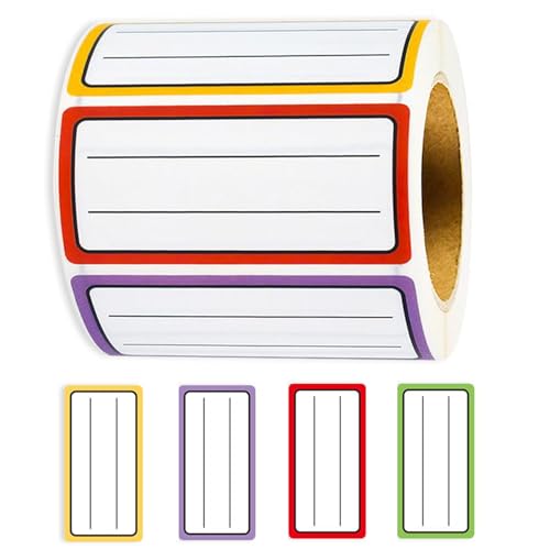 WADY 500 Stück Etiketten selbstklebend, 60x30mm Klebeetiketten zum Beschriften, Wasserdichte Etiketten Selbstklebend, Ablösbare Universal-Aufkleber für Gewürzgläser, Marmeladen, Flaschen| (Farbig) von WADY