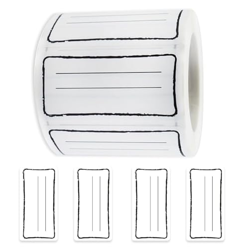 WADY 500 Stück Etiketten selbstklebend, 60x30mm Klebeetiketten zum Beschriften, Wasserdichte Etiketten Selbstklebend, Ablösbare Universal-Aufkleber für Gewürzgläser, Marmeladen, Flaschen| (Weiße) von WADY