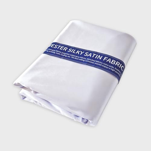 Spandex-Stoff, weißer Stretch-Stoff, ca. 1,8 m, 152,4 cm breit, Polyester, seidiger Satin-Stoff zum Nähen, für Kissenbezüge, Hochzeit, Braut, Kostüm, Basteln Spandex-Stoff, weißer Stretch-Stoff, ca. 1,8 m, 152,4 cm breit, Polyester, seidiger Satin-Stoff zum Nähen, für Kissenbezüge, Hochzeit, Braut, Kostüm, Basteln von WAFASSZD