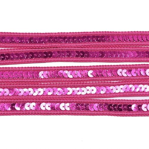 Meter 12 mm Paillettenband Spitzenbesatz Stoff Tuch für Kleid Kleidung Kopfschmuck Braut DIY Handwerk Nähzubehör-B06 von WAGNPNT
