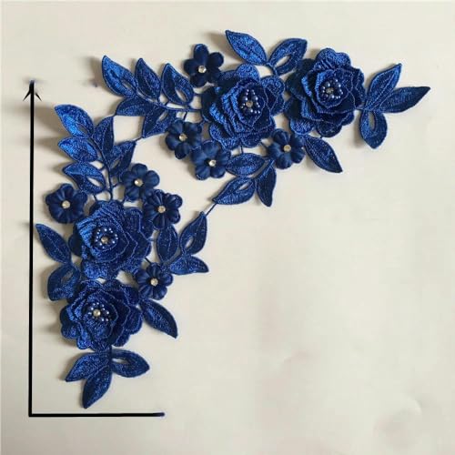 Neu eingetroffen 3D-Blume Stickerei-Applikation Spitzenkragen Ausschnitt ABS-Perle DIY Strass Spitzenstoff Nähen Kleider Zubehör-1D_d von WAGNPNT