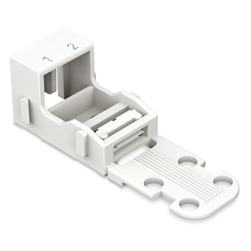 WAGO Befestigungsadapter 221-502 | für 2 Leiter-Klemmen, 4 mm², 10 Stück, Schraubbefestigung für Verbindungsklemmen, geeignet für stehende und liegende Montierung, weiß WAGO Befestigungsadapter 221-502 | für 2 Leiter-Klemmen, 4 mm², 10 Stück, Schraubbefestigung für Verbindungsklemmen, geeignet für stehende und liegende Montierung, weiß von WAGO