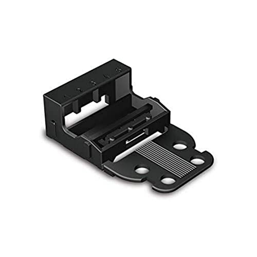 WAGO Befestigungsadapter 221-505/000-004 | für 5 Leiter-Klemmen, 4 mm², 10 Stück, Schraubbefestigung für Verbindungsklemmen, geeignet für stehende und liegende Montierung, schwarz WAGO Befestigungsadapter 221-505/000-004 | für 5 Leiter-Klemmen, 4 mm², 10 Stück, Schraubbefestigung für Verbindungsklemmen, geeignet für stehende und liegende Montierung, schwarz von WAGO